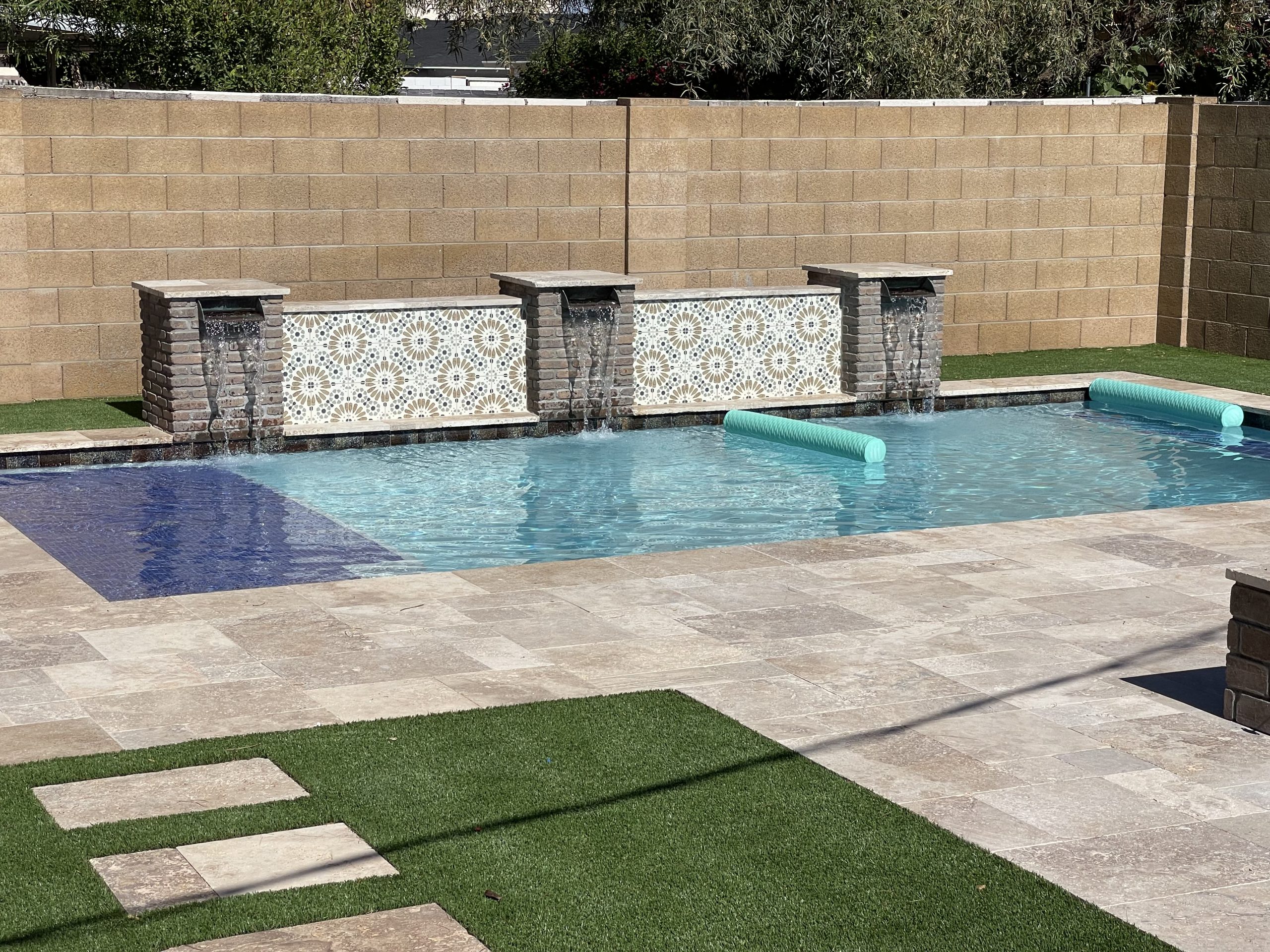 Paver pool deck and outdoor living space in Scottsdale, AZ